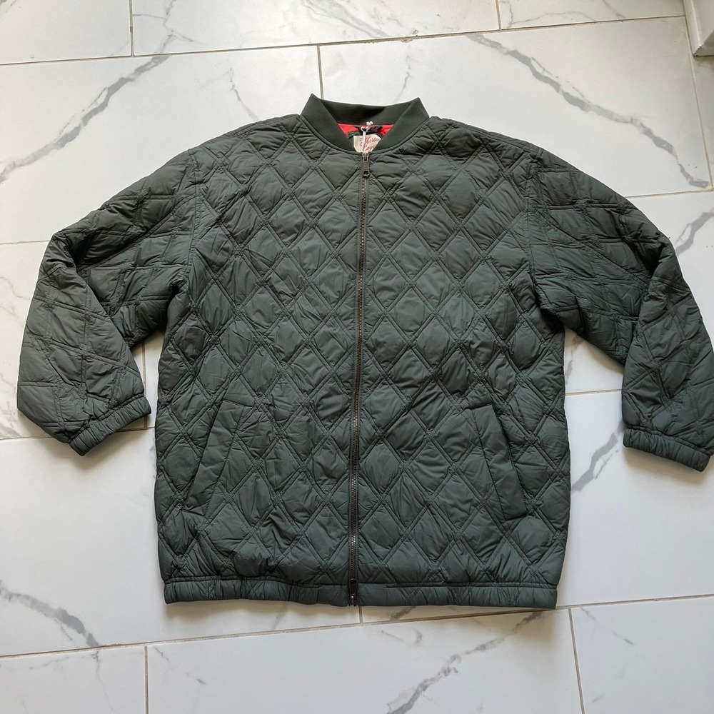 NWT Marina Quilted Oversized Bomber Olive Green sz Large